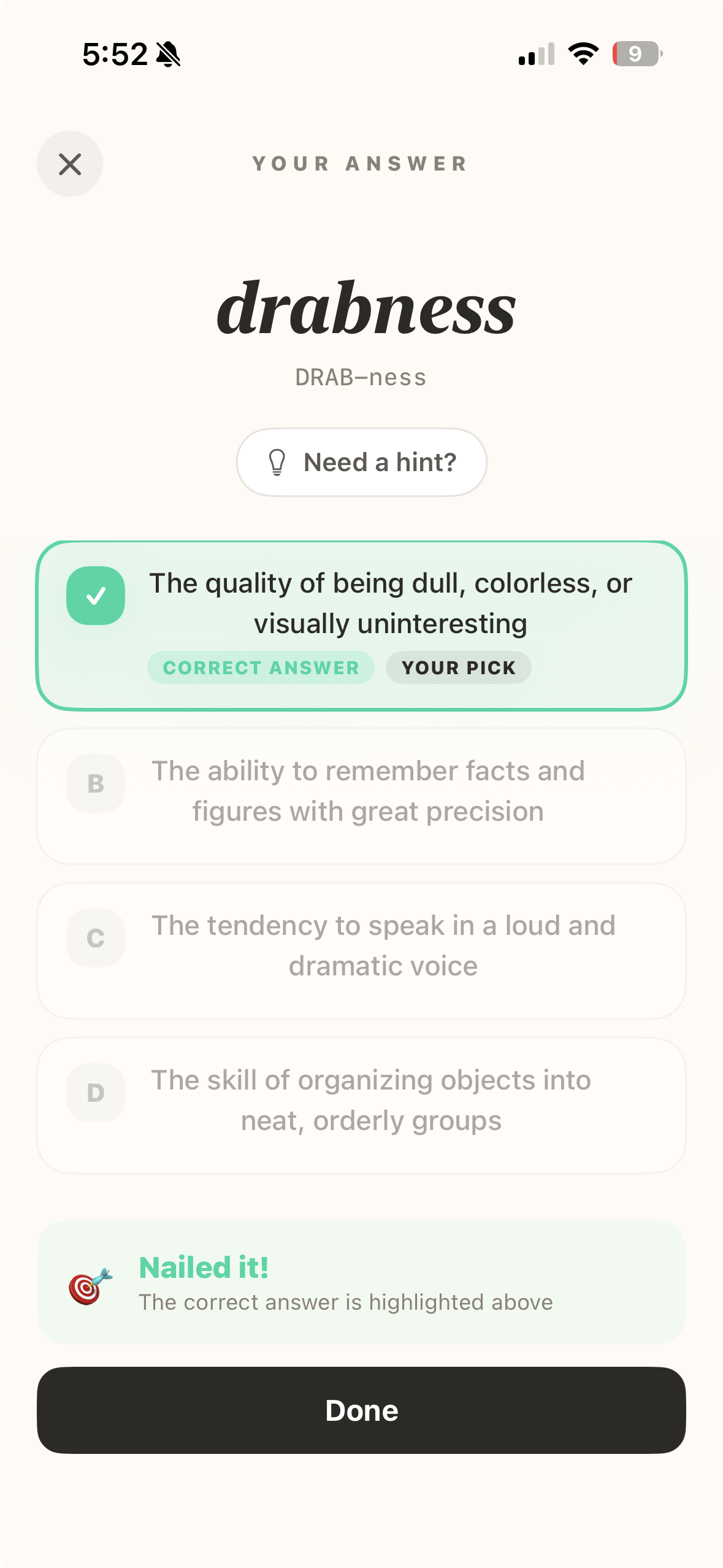 Multiple-choice quiz